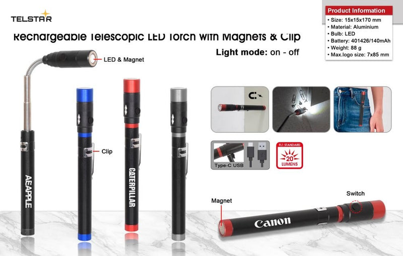 Rechargeable Telescopic LED Tool Light