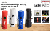Rechargeable 200-Lumen ABS Flashlight